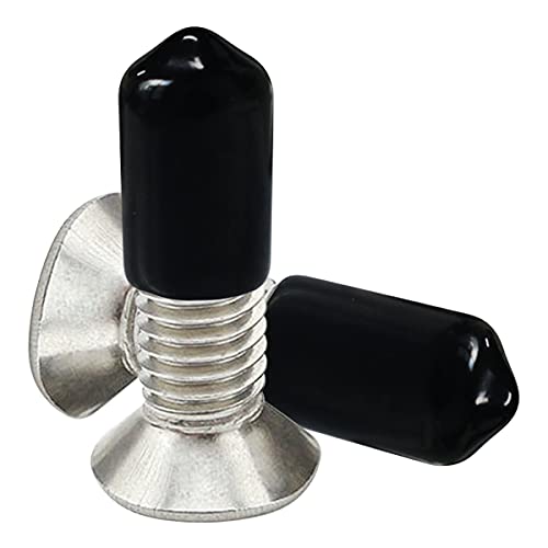 Image of 50pcs Vinyl Flexible End Caps, Rubber End Caps | Black Bolt Screw Thread Protector Safety Cover (1 /4 Inch 6.5 mm)