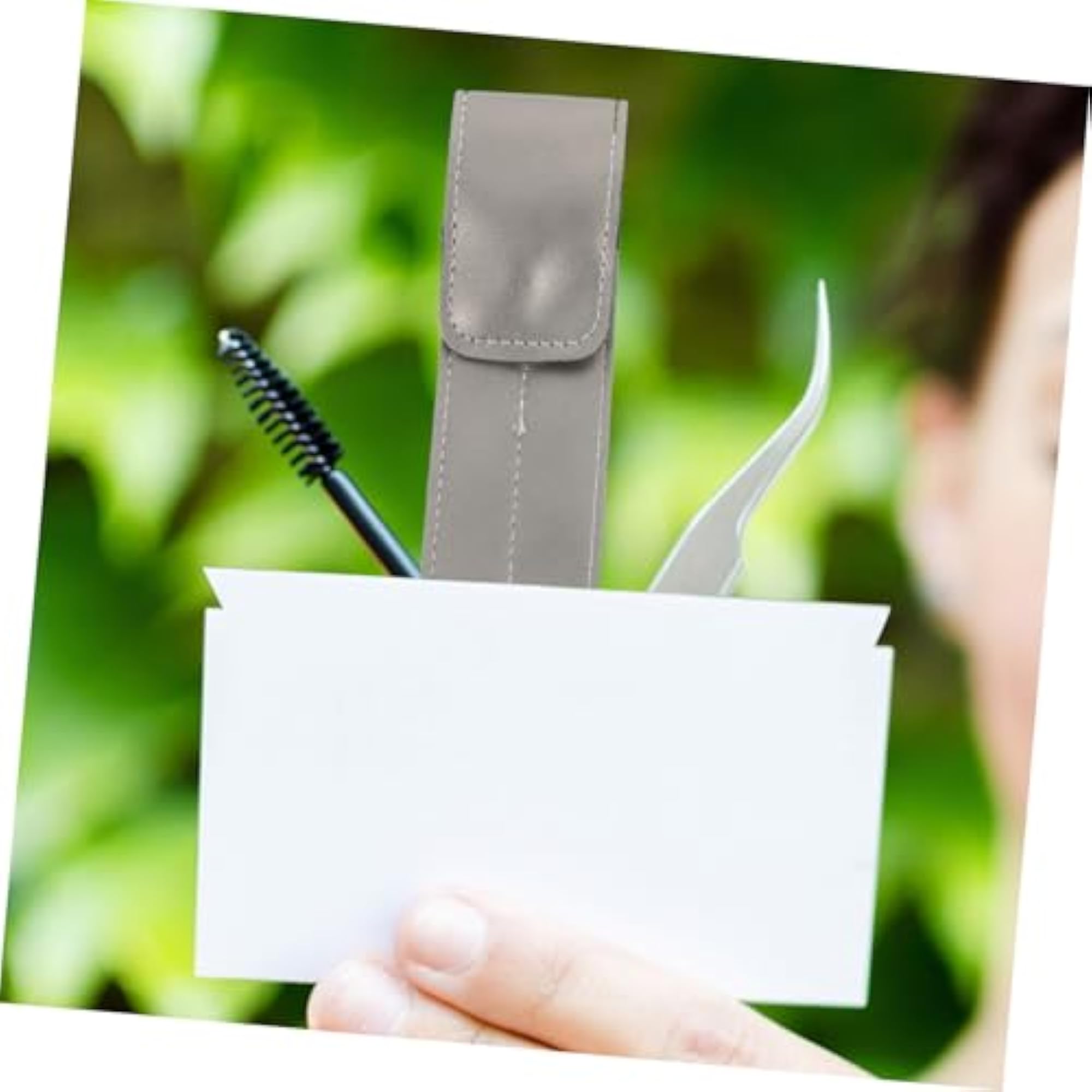 12pcs Eyelash Tweezers Case, PU Leather Organizer