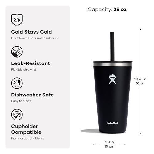 Hydro Flask All Around Tumbler Straw Lid, Insulated Travel Mug, Stainless Steel Coffee Cup 28 Oz Tonal Birch - image 2