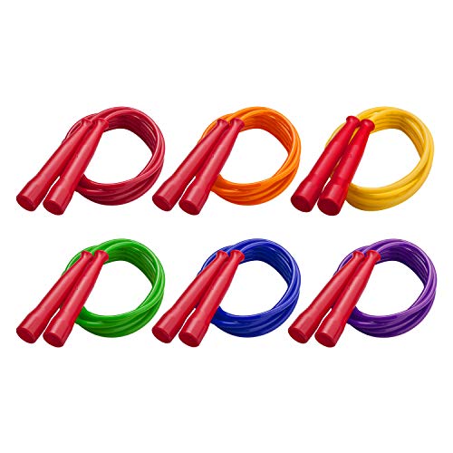Champion Sports 7 Foot Licorice Jump Rope for Fitness, Assorted Colors - Speed Jump Ropes with Contoured Handles for Exercise, Cross Training, Boxing - Single Premium Skipping Rope for Kids, Adults