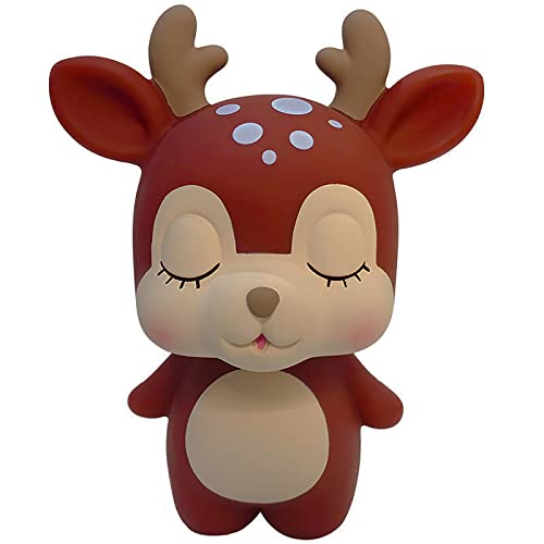 Deer Piggy Bank, Deer Piggy Bank Coins, Brown Deer Piggy Bank for ZSBedroom Living Room Table Bookshelf Decoration (Brown)