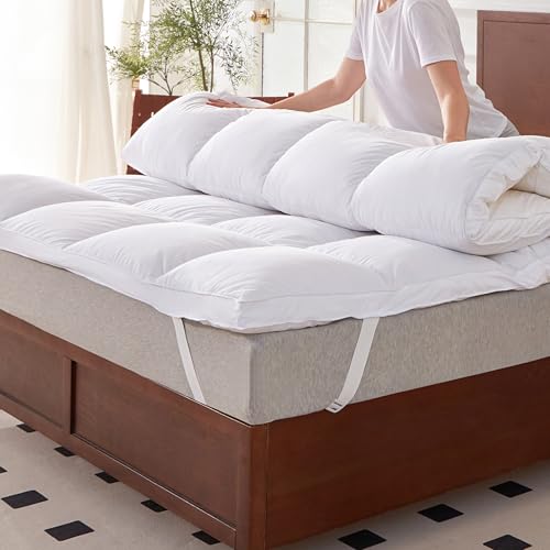 DOWNFOCUS Matratzentopper 180x200cm aus 100% Goose Federn, 7cm Höhe mit...
