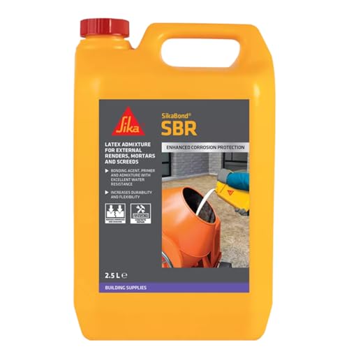 Sika SikaBond SBR Latex Admixure For External Renders Mortars and Screeds Water Resistant Bonding Agent 2.5L