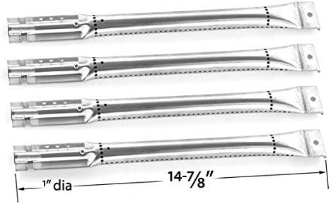 Repair Kit for Nexgrill 720-0670-C BBQ Gas Grill Includes 4 Stainless Burners, 4 Stainless Heat Plates and Porcelain Cast Cooking Grates