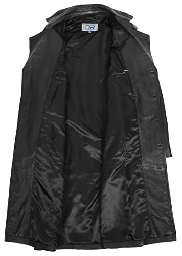 Divergent Retail DR138 Heren Volledige Lengte Leren Jas Classic Zwart - Image 8