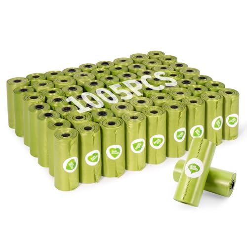 KOMABLEN 1005PCS Bolsas Caca Perro Biodegradables, 67 Rollos Bolsas Excrementos Perros con Porta Bolsas Caca Perro, A Prueba de Fugas Dog Poop Bags Accesorios Perro 33x22.8cm