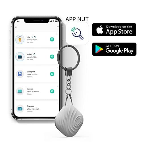 Nutale Key Finder, Bluetooth Tracker Item Locator with Key Chain for Keys Pet Wallets or Backpacks and Tablets, Batteries Include (Gray, 1 Pack)