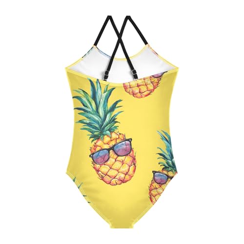senya Girls Swimsuits Pineapple with Sunglasses One-Piece Swimwear Quick Dry Girls Bathing Suits for 3 Years Old2