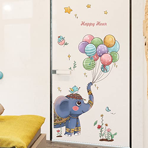 Vinilo decorativo elefante acuarela para dormitorio infantil miniatura 3