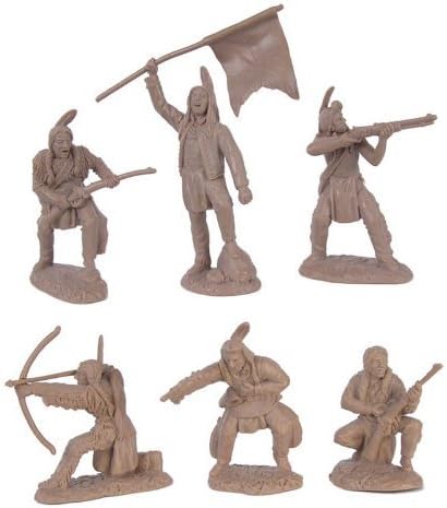 Plains Indian Warriors Plastic Army Men: 12 piece set of 54mm Figures - 1:32 scale