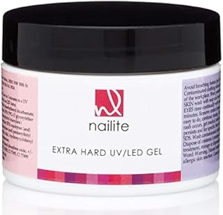 Nailite Extra Hard UV LED - Builder Gel for Nails Extension, Self-Leveling Gel and Medium Viscosity - Strengthener (Pink 1.3 Oz.)