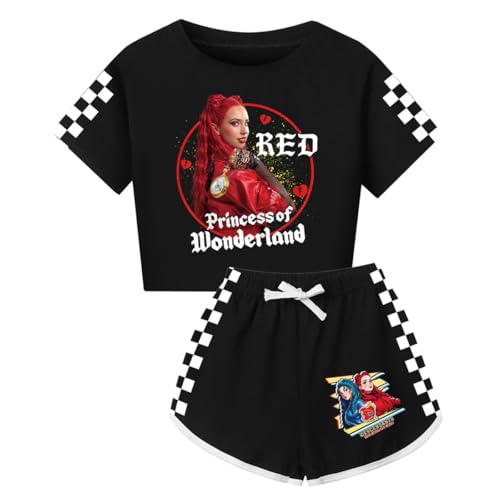 The Rise of Red Girls Pyjamas Teen Sleepwear Yoga Slow Jogging Clothes Short Sleeve Pjs Top & Shorts Suit 2Pcs
