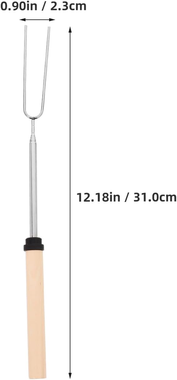 Milisten 4pcs Extendable Fondue Forks for Party Bbq Stainless Steel with Wooden Handle, Multi-color Mini Skewers for Chocolate Cheese Fruits and Desserts