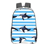 Strip Whale Clear Backpack for Concerts Stadium Events Ocean Shark Transparent Backpacks See Through PVC School Bookbag for Women Men