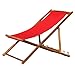 Produktbild KMH®, Deckchair/Strandstuhl aus Bambus mit rotem Bezug (#104005)