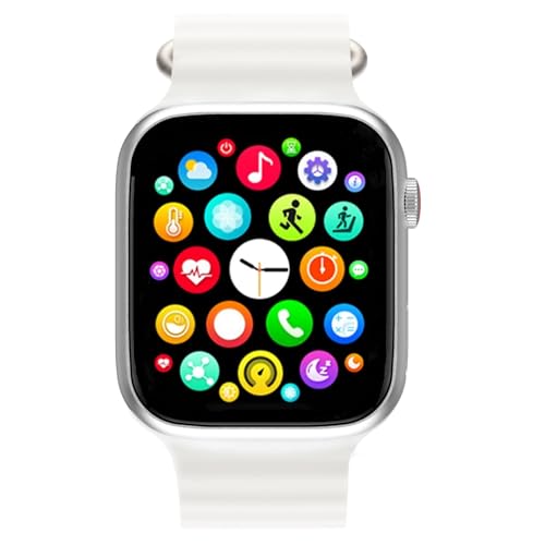 HCHLQL Smart Watch for Women Men for Android Phones iPhone Compatible, 2.09'' Smartwatches Fitness Tracker with Call/SMS/Heart Rate/Blood Oxygen Monitor/Pedometer/2 Bnads (White)
