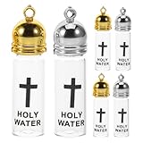 HOOTNEE 6 Stück Teiliges Glas Weihwasserflaschen Nachfüllbare Mini-behälter Transparent Auslaufsicher mit Deckel für Katholische Taufe Hochzeit Kirchenzeremonien Spirituelle Feiern