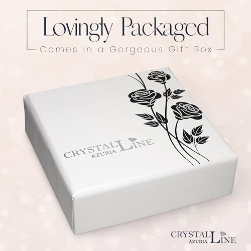 Crystalline-Azuria-Mujer-18ct-Chapado-en-Oro-Blanco-Alas-de-Angel-Blanco-Cristales-Pendientes-de-tuerca-para-Mujer-y-Nina