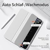 GKABXY Etui na iPad (A16) 11. generacji 11 cali 2025, iPad 10. generacji 10,9" 2022 z uchwytem na długopis, funkcja Auto Wake/Sleep, obsługuje Touch ID, Slim Trifold Stand Protective Cover (szare)