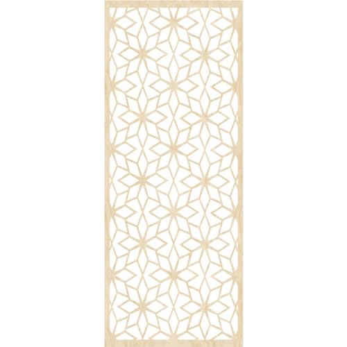 Image of 13 3 /8 inchW x 34 3 /8 inchH x 3 /8 inchT Lake Decorative Fretwork Wood Wall Panels, Birch