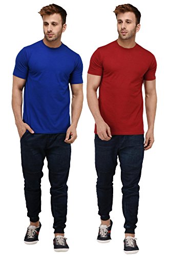 Image of London Hills Solid Cotton Blend Half Sleeve Regular Men Round Neck Tshirts | T Shirt For Man | Tshirt | Shirts Men | Tshirt For Man | T-shirt | T-shirts | Stylish | Gym Wear For Workout | MultiColored