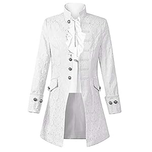 Pxmoda Heren Frack mantel Steampunk Gothic jas Vintage Victoriaans Cosplay kostuum Smoking Jacket Uniform Middeleeuwse…