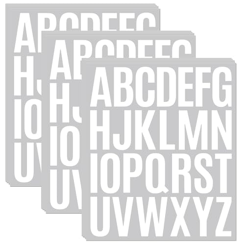 Image of 12 Sheets Letter Sticker, 312 PCS Alphabet Stickers Waterproof Alphabet, 2 inch Self Adhesive Letters Kit Mailbox Sticker Vinyl Letter Stickers, Mailbox Labels DIY Crafts Art Making, Notebook(White)