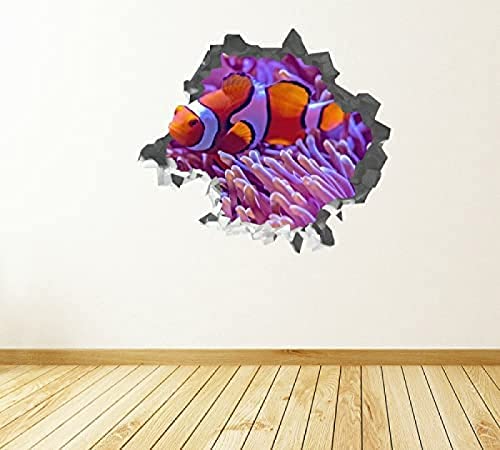  Animale Pesce Ocellaris Clown Decalcomanie Da Muro Personalizzate Adesivi Murali 3D Art