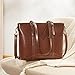 BOSTANTEN Women Leather Laptop Tote Office Shoulder Handbag Vintage Briefcase 15.6 inch Computer Work Purse Dark Brown