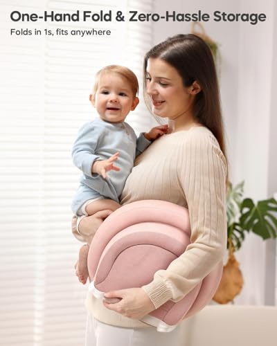 Image of Baby Changing Pad, Waterproof Wipe-Clean Non-Slip Foldable PU Surface with Adjustable Safety Belt, Compatible with Dresser & Changing Table, 30 inchX18 inch, Pink