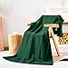Bnuitland Dark Green Flannel Throw (50X71 inches) with Pillow Cover(18×18