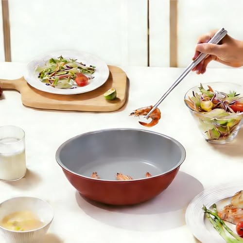 Wok 28 cm con mango desmontable aluminio resistente miniatura 2