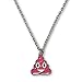 Emoji Caca de colgante de cadena de plata – rosa