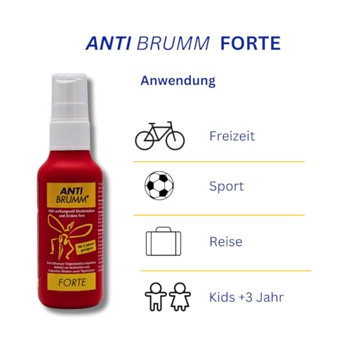 Anti Brumm Forte Pumpspray 2x 75 ml I Insekten-Repellent I effektiver Schutz gegen Mücken und Zecken I DEET I Für Fernreisen, Tropen I Spar-Set plus Pharma Perle give-away