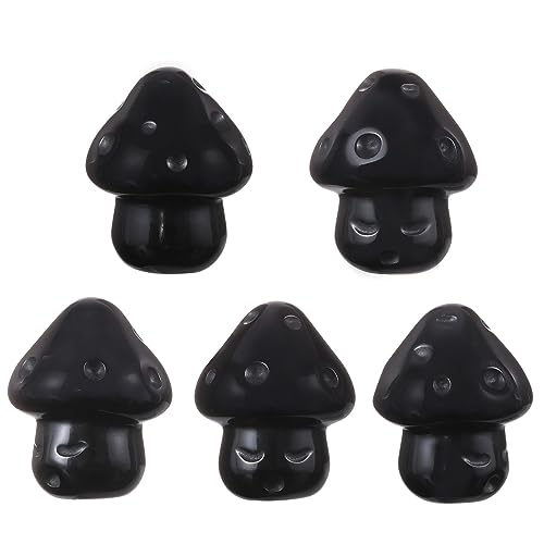 Mini champignon en cristal d'obsidienne Nupuyai, cadeau de bien-être et de relaxation - 5
