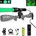 LED verte 274,3 m mise au point réglable lampe torche tactique avec interrupteur à pression, observation et montage Rail Mount, Batterie, chargeur de batterie pour Coyote Predator Varmint Chasse