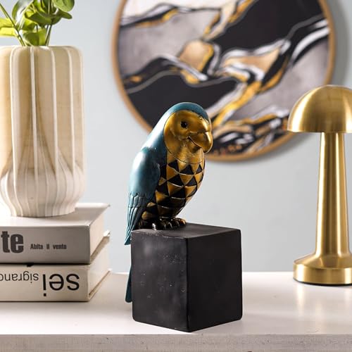 Image of The Artment your artistic apartment Cockatoo Symphony Green: Geometric Resin Beauty Showpiece: Home Decor for Living Room, Bedroom - Ideal Gift, Office Desk Accent, Artisan Crafted, Elegant Design