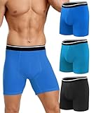 SUNCHIRI Incontinence Underwear for Men 150ML Absorbent Washable Reusable Leak Proof Cotton Protective Boxer Briefs 3 Pack (Multicolor01, Medium)