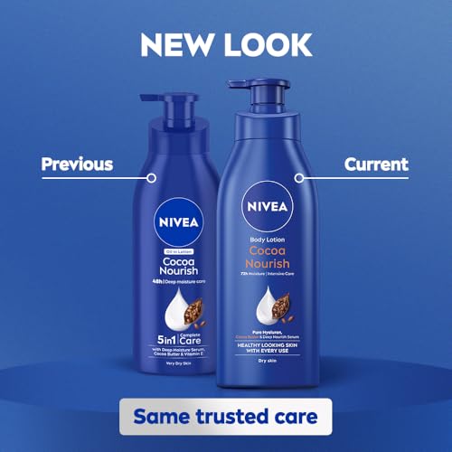 NIVEA Cocoa Nourish 400ml Body Lotion with Deep Moisture Serum| 72 H Moisturization | With Cocoa Butter & Coconut Oil | Non Greasy & Healthy Looking Skin |For Very Dry Skin - Image 3
