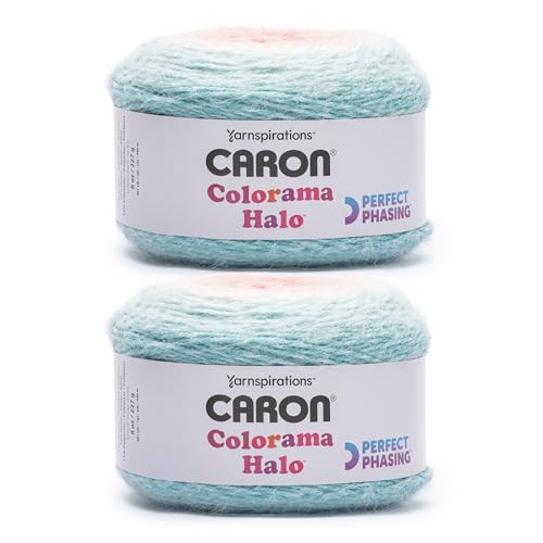 Caron Colorama Halo Cake Rose Garden Yarn - 2 Pack of 8oz/226.79g - 71% Acrylic 18% Nylon 11% Polyester - #5 Bulky - 60 Yards for Knitting Crocheting & Crafts