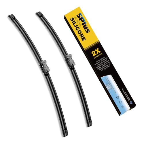 Image of 5 PLUS Premium Silicone Wiper Blades 26 inch+23 inch Front Fit Top Lock Arms 2-PACK | All Weather Performance, Waterproof Rain Wiping, Streak-Free Visibility, Long Lasting,Harsh Weather Design