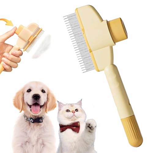 PeloZen Cepillo Gato - 2025 Cepillo Para Gatos Pelozen, Pelo Zen Cepillo Desenredante Para Gatos Y Mascotas De Pelo Corto O Largo, 95% Elimina El Pelo Y Alivia El Dolor (Amarillo)