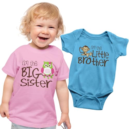 Image of Nursery Decals and More Family Matching Outfits, Little Brother Big Brother Sibling Shirts, Monkey Owl Big Sister, Little Sister, Tshirts