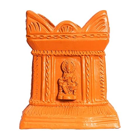 Village Decor Handmade Terracotta Clay Gardening / Brindavan Tulasi/Tulsi Pot holy Basil Plant Container Indoor- Outdoor Planter (BH - 1012 inch) (Brown(B* H = 7 inch * 10 inch)) Cover