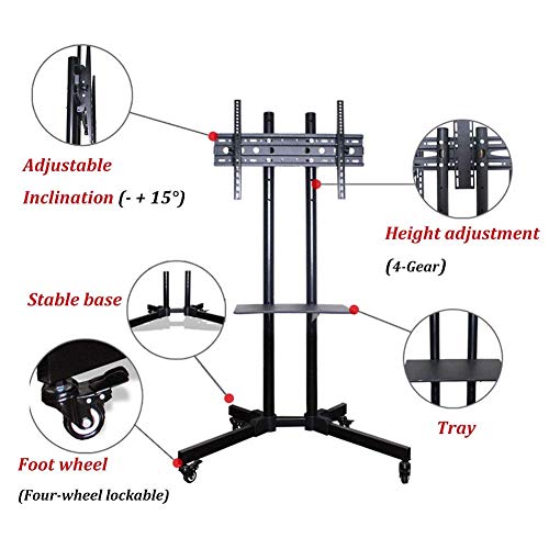 Soporte móvil para TV con ruedas y estante para TVs 32-65" miniatura 5