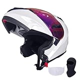 KRN Adult Motorcycle Helmet Modular Flip-up Helmet DOT Approved - Street Racing Crash...