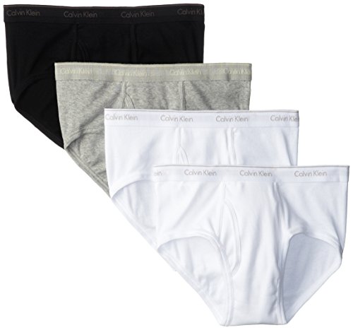 Calvin Klein Men's Cotton Classics Multipack Briefs, Black/Grey Heather/White (4 Pack), Medium