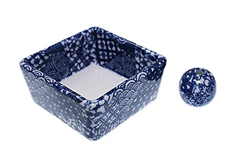 Square Mino Ware Incense Holder, Glazed Ceramic