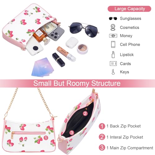 Sunwel Fashion Cute Strawberry Cherry Blueberry Prints Small Shoulder Bag Mini Crossbody Bag for Women2