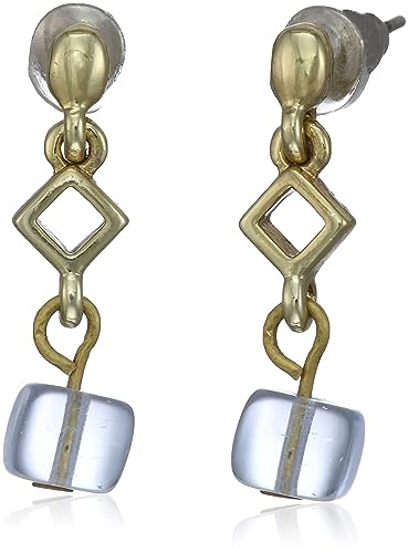 Estele 24kt Gold Plated Mettalic Square Earrings for Women with Hanging Tumble Beads (B095CLLPH2) Amazon Price History, Amazon Price Tracker